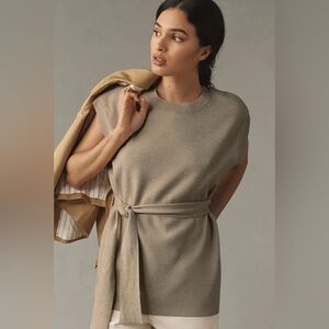 MAEVE Belted Muscle Sweater Vest